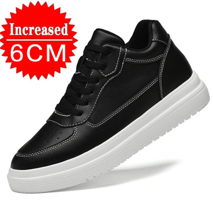 High Quality Men Sneakers Elevator Shoes for Men Fashion Casual Shoes Comfortable Leather Sports Shoes height increase 6/8/10cm