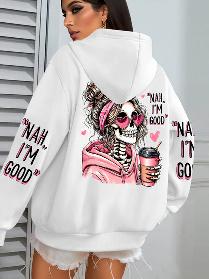 Expensive Talks Back Funny Printing Womens Hoodie Loose Multicolor Pullovers Fleece Autumn Sportswear Casual Pocket Hoody