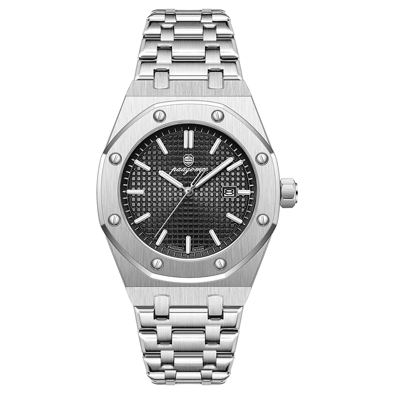 PAAZOMU Original Luxury Men's Watches Date Chronograph Stainless Steel Quartz Watch Waterproof Luminous Fashion Man Wristwatch
