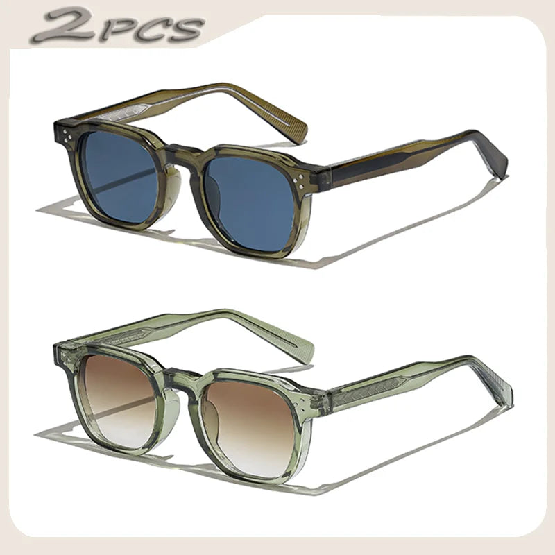 1/2/3 Pcs Wholesale New Square Retro Sunglasses Men Fashion Punk Sun Glasses Women Travel Eyewear Lunette De Soleil Femme UV400