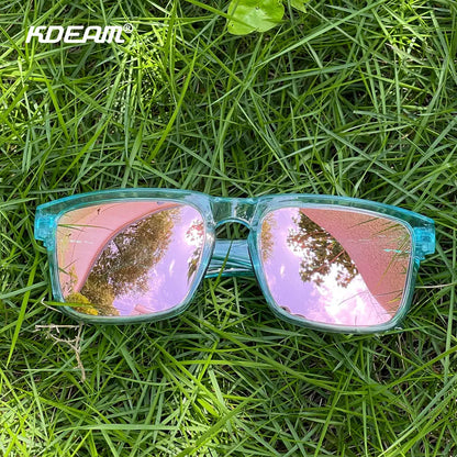 KDEAM Unisex Square Sunglasses Polarized Coated Lens Suitable For Driving Fishing Sunglasses Anti-Blue Light Computer Eyeglasses