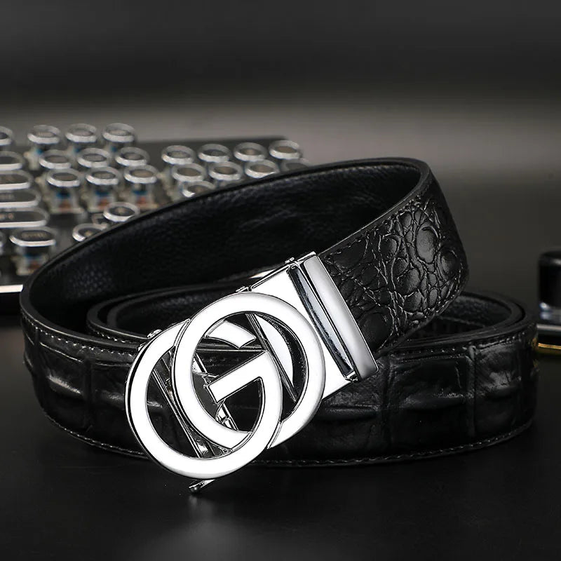New Thin 34mm Business Men's Belt Formal Leather Male Belt High Quality Belt women Metal Automatic g Buckle Belt for women jeans
