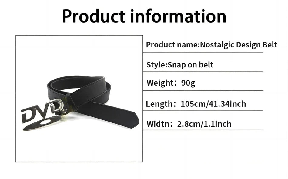2026 Y2K DVD Belt for Women - Retro Disc Buckle, Luxury Style, Fashionable & Trendy Waist Belt, Hot Selling Decorative Belt