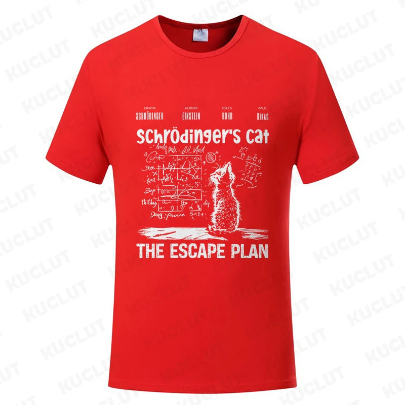 T Shirt for Men Clothing Fashion  Cat The Escape Plan Geeky Printed T Shirts Harajuku Short Sleeve Tee Casual Men's Clothing