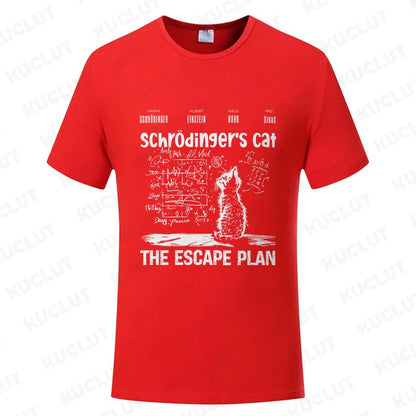 T Shirt for Men Clothing Fashion  Cat The Escape Plan Geeky Printed T Shirts Harajuku Short Sleeve Tee Casual Men's Clothing