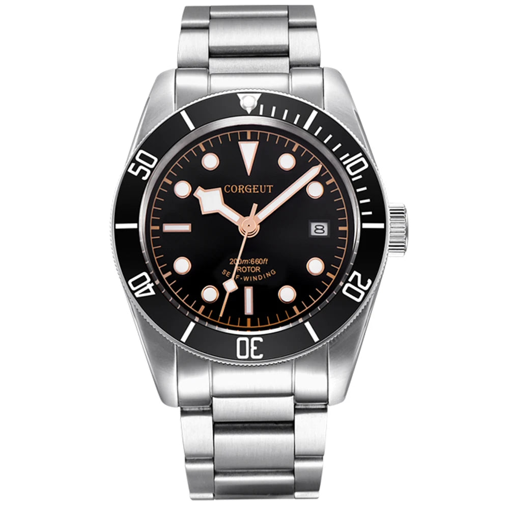 CORGEUT Japan Movement Biwan Snowflake Business Luxury Men Watches Sapphire Glass Automatic Mechanical Diving Date Watch for Man