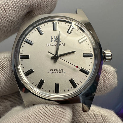 Shanghai Watches Sterile Dial Bauhaus Design 36mm Men's Mechanical Wristwatches Drop Shipper 7120