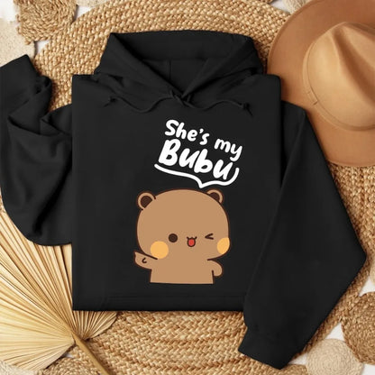 Bubu Dudu Bear Couple Hoodies Matching His and Hers Outfit Casual Cute Couple Outfits Fall Winter Men Women Daily Life Apparel