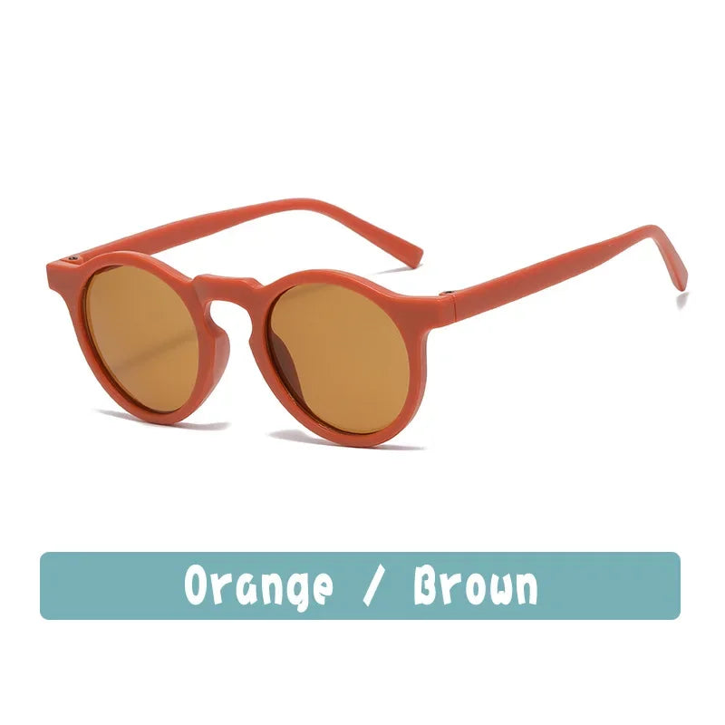 New Fashion Children Glasses Vintage Round Outdoor Sun Protection Sunglasses Baby Girls Acrylic UV400 Sunglasses Kids Eyeglasses