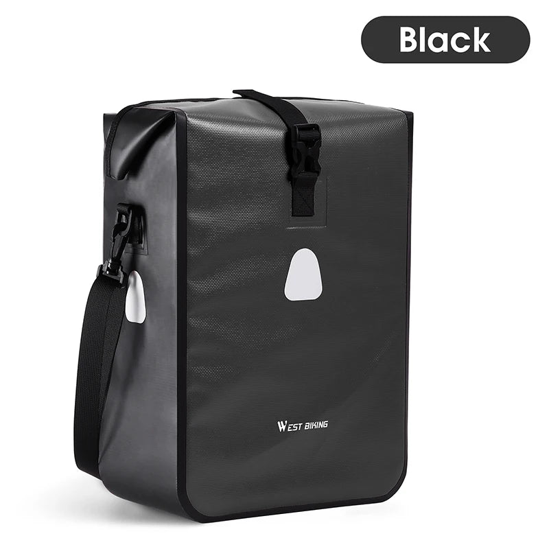 WEST BIKING Cycling Bicycle Bike Rear Seat Trunk Bag Large Capacity Panniers Reflective Rear Bag Waterproof Bicycle Storage Bag