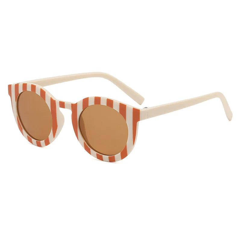New Fashion Children Glasses Vintage Round Outdoor Sun Protection Sunglasses Baby Girls Acrylic UV400 Sunglasses Kids Eyeglasses