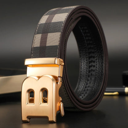 2025 High Quality Men's Belt Designer Genuine Leather Belts Male Metal Automatic Buckle Casual Fashionable Belt for men Jeans
