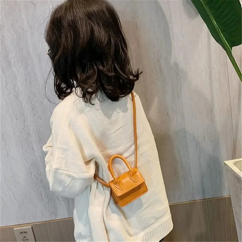 Kids Mini PU Leather Crossbody Bag Fashion Cute Little Girl Small Coin Pouch Purses Handbags Casual Toddler Purse Tote