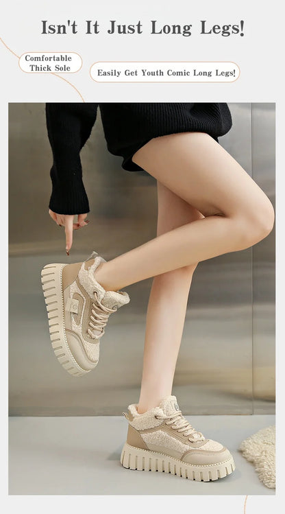 Fleece-Lined Warm High-Top Soft Men's Casual Sports Cotton Shoes Women's Anti-Slip Wear-Resistant