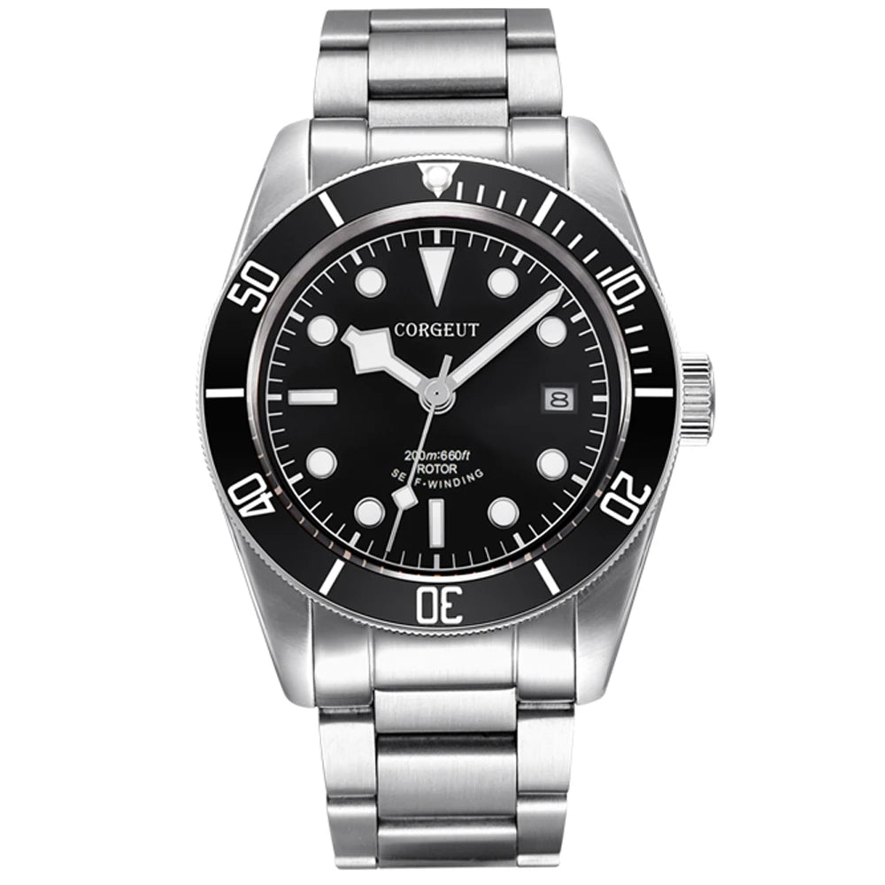CORGEUT Japan Movement Biwan Snowflake Business Luxury Men Watches Sapphire Glass Automatic Mechanical Diving Date Watch for Man