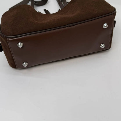 Retro Hand-Held Bowling Bag for Women's Autumn and Winter New Fashion Trend Suede Underarm Bag, Niche Commuting Bag