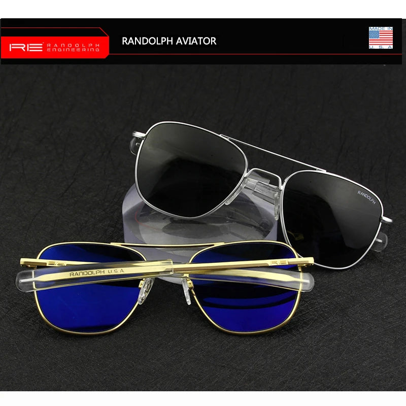 RE Sunglasses Men Top Quality Anti-Scratches American Army Military Mirror AGX Tempered Glass Lens Pilot Sun Glasses UV400