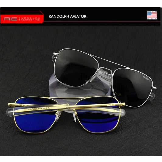 RE Sunglasses Men Top Quality Anti-Scratches American Army Military Mirror AGX Tempered Glass Lens Pilot Sun Glasses UV400