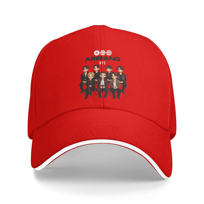 Arirang Album Tour Baseball Cap Retro BT is Back Sandwich Hats Men Women Breathable Sun Hat Running Golf