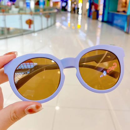 New Fashion Children Glasses Vintage Round Outdoor Sun Protection Sunglasses Baby Girls Acrylic UV400 Sunglasses Kids Eyeglasses