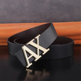 Men Belt Fashionable Simple Letter Buckle Reversible Male Belt for Men 3.8cm Luxury Good Quality