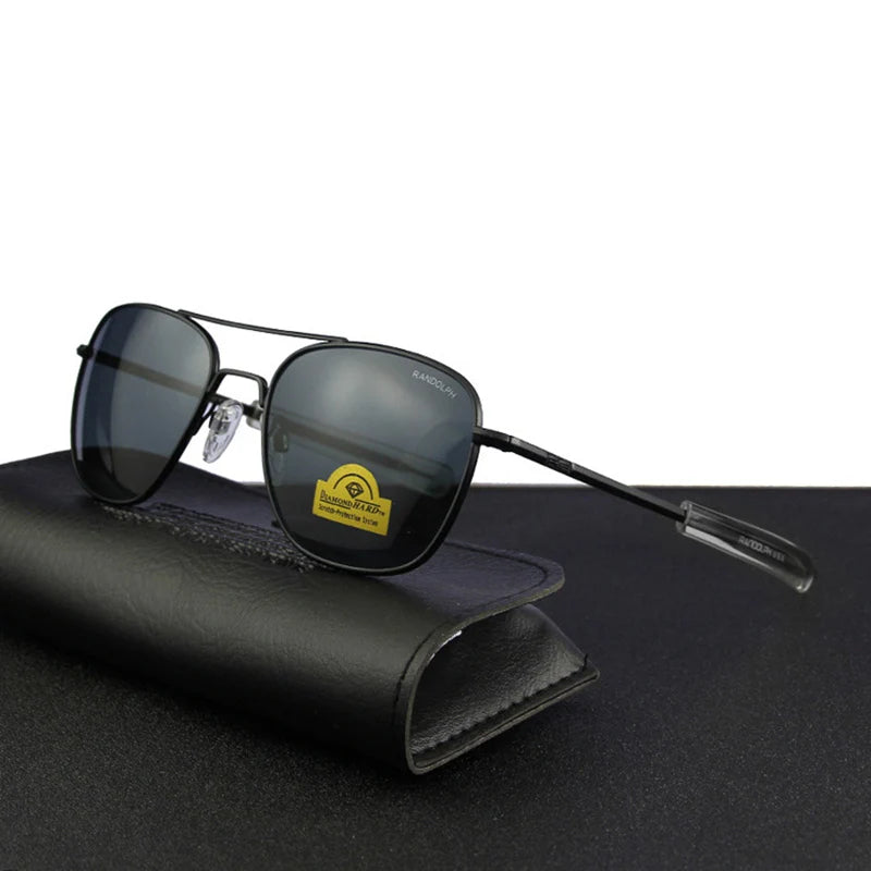 RE Sunglasses Men Top Quality Anti-Scratches American Army Military Mirror AGX Tempered Glass Lens Pilot Sun Glasses UV400