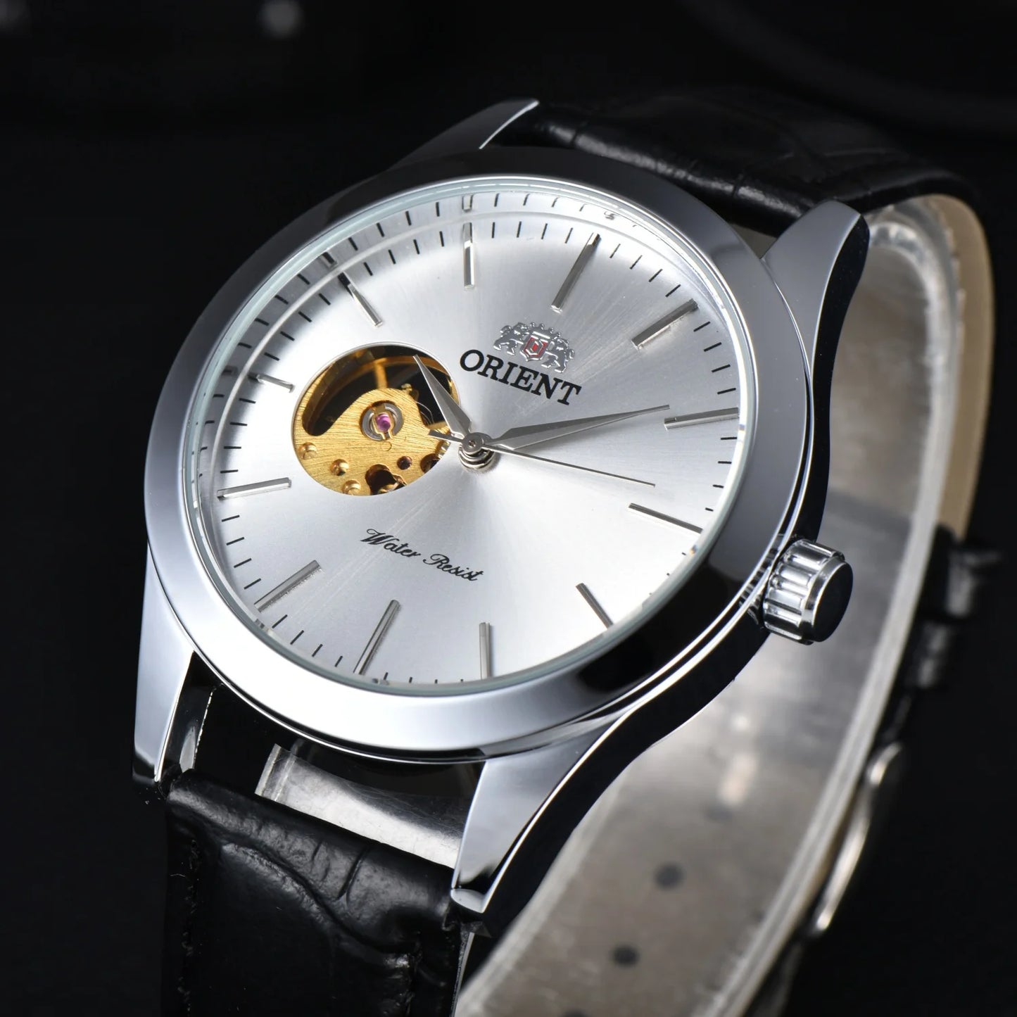 Orient Watch Refurbished Japanese Fully Automatic Mechanical Watch Hollowed Out Business Men's Watch Stainless Steel Strip