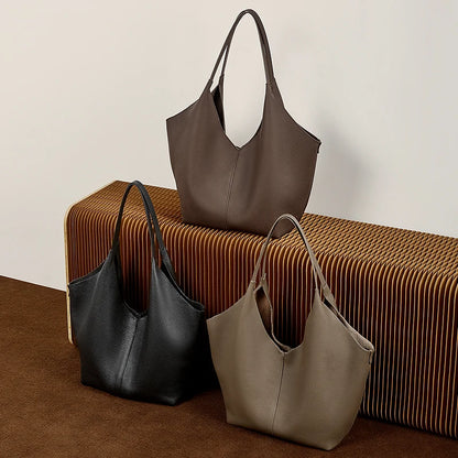 Hifashion Cow Genuine Leather Large Underarm Shoulder Bags For Women 2026 Luxury Designer Shopping Tote Office Ladies Handbags