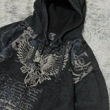 2025 American New Fashion Oversized Pattern Printed Zipper Hooded Sweater Men Y2K Gothic Harajuku Hip Hop Popular Couple Hoodies