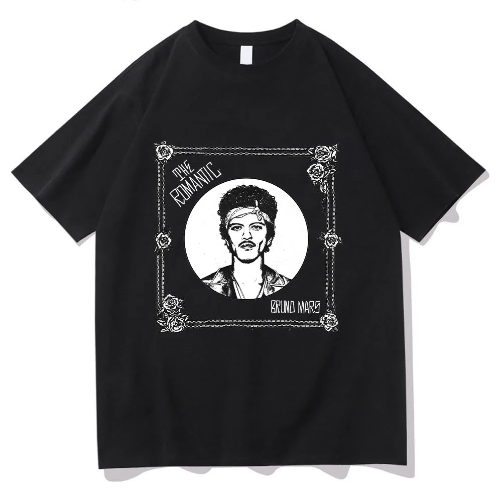 2026 New Bruno Mars "The Romantic" Tee Bruno Mars Album T-shirt Unisex Youth and Adult T-shirt  Cotton High Quality Y2K T Shirts