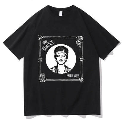 2026 New Bruno Mars "The Romantic" Tee Bruno Mars Album T-shirt Unisex Youth and Adult T-shirt  Cotton High Quality Y2K T Shirts