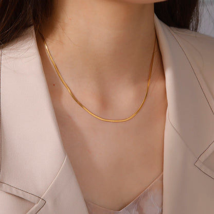 Skyrim Stainless Steel Snake Chain Necklace for Women Men Gold Color Herringbone Choker Neck Chains 2026 Trend Jewelry Gift Hot