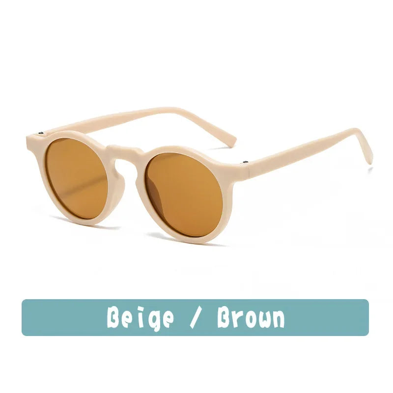 New Fashion Children Glasses Vintage Round Outdoor Sun Protection Sunglasses Baby Girls Acrylic UV400 Sunglasses Kids Eyeglasses