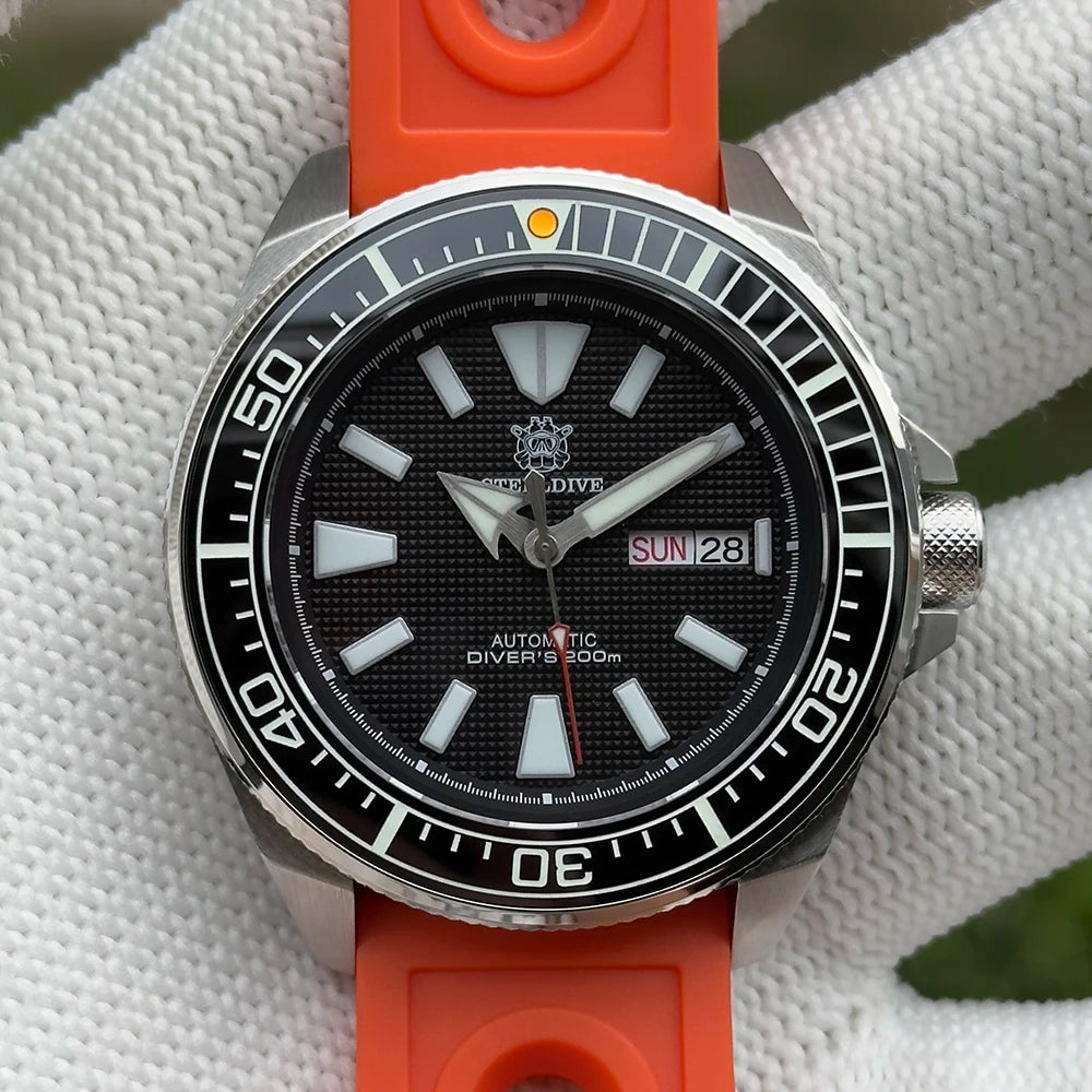STEELDIVE New SD1961 43.8mm BGW9 Blue Luminous Sapphire Glass NH36 Automatic 200m Waterproof Mens Dive Watch with Ceramic Bezel