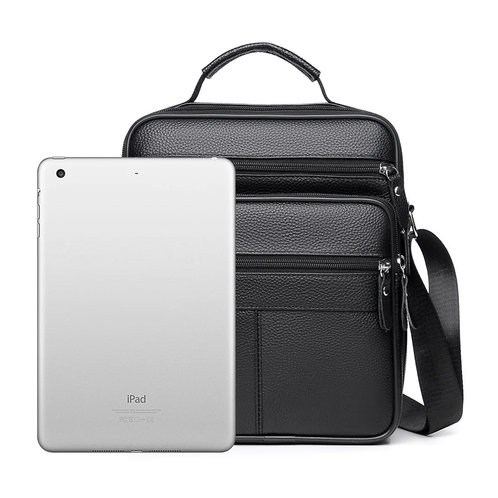 High quality genuine leather men's crossbody bag soft cowhide simple, casual, business style small shoulder bag for men Handbag