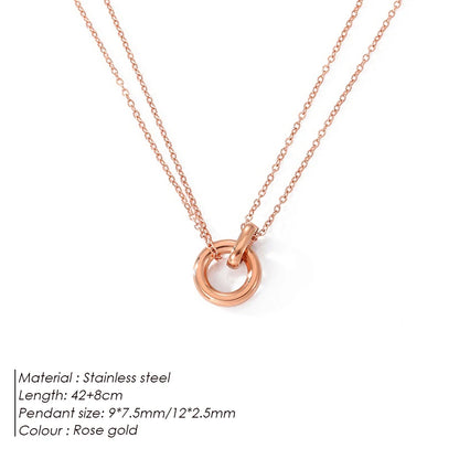 eManco Stainless Steel two-color pendant Necklaces For Women Chokers Trend Fashion Festival Party Gift Jewelry