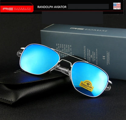 RE Sunglasses Men Top Quality Anti-Scratches American Army Military Mirror AGX Tempered Glass Lens Pilot Sun Glasses UV400