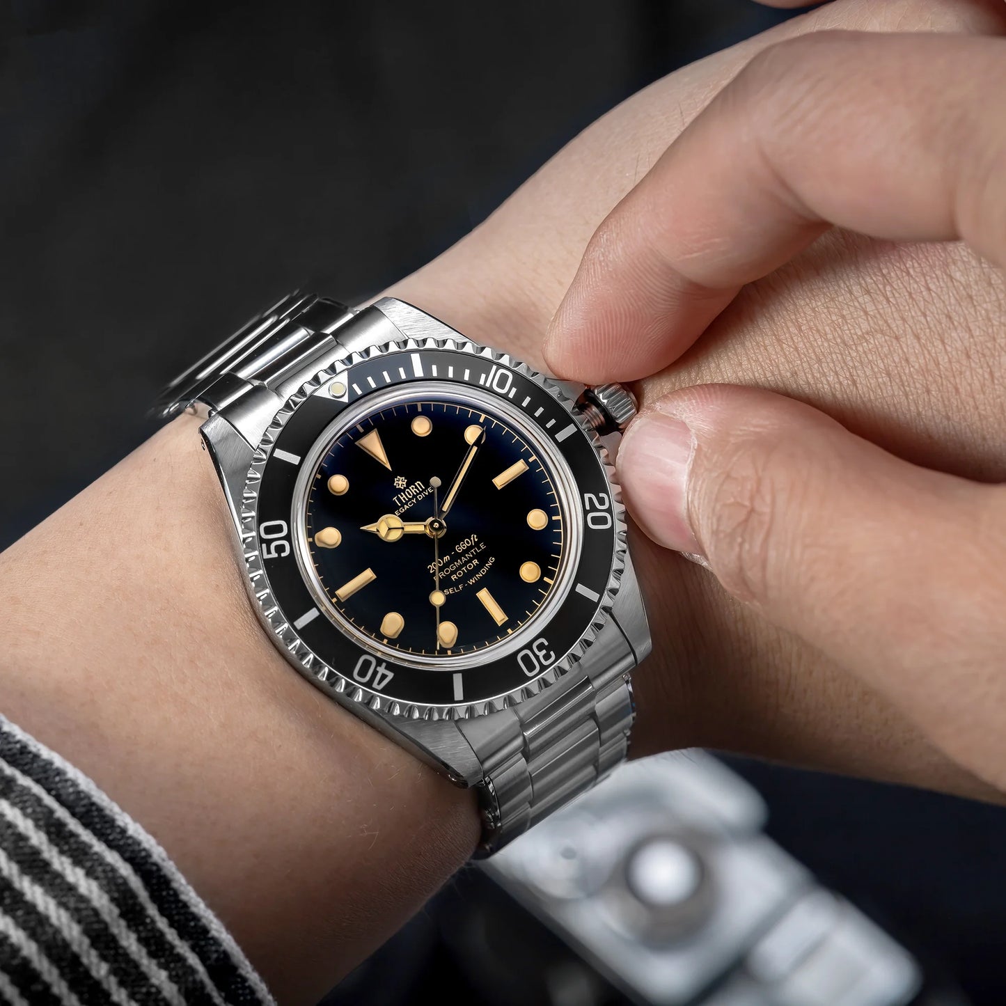 THORN T023 V2 40mm Men Watch 36L Stainless Steel PT5000 Automatic Movement Mechanical Watch Sapphire 200m Waterproof Writwatch