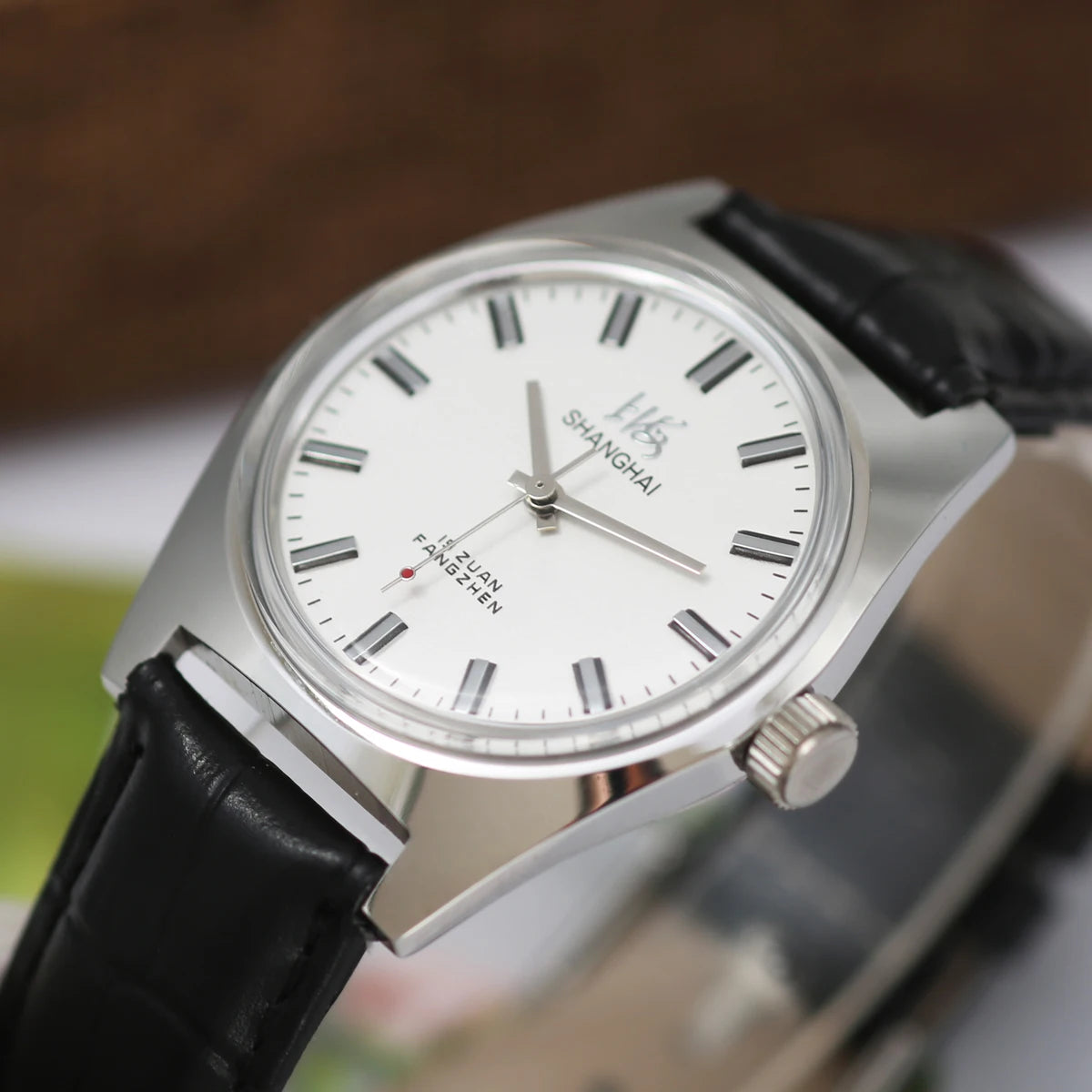 Shanghai Watches Sterile Dial Bauhaus Design 36mm Men's Mechanical Wristwatches Drop Shipper 7120
