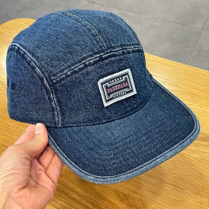 Vintage Flat Brim Denim Baseball Caps Male Women Harajuku Snapback Cap Fashion Streetwear 5 Panel Skateboard Hat casquette gorra