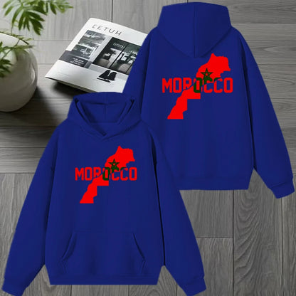 Autumn Winter Morocco harajuku New in Double Sided print black Hoodie Men women Fleece Casual pullover Unisex fashion Sweatshirt