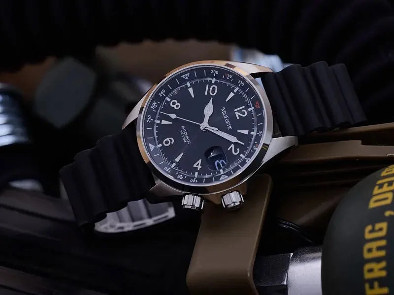 Milifortic Watch Climb S089 NH35 Automatic Mechanical Movement Calendar Compass Bezel C3 Luminous 39.5mm Sport Watch Men 10Bar
