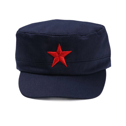 Unisex Cotton Men Cap Spring Summer Beach Outdoor Street Street Cool Church Sunhat Flat Top Hat With Red Star Dropshipping