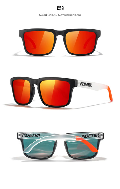 KDEAM Unisex Square Sunglasses Polarized Coated Lens Suitable For Driving Fishing Sunglasses Anti-Blue Light Computer Eyeglasses