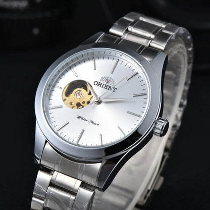 Orient Watch Refurbished Japanese Fully Automatic Mechanical Watch Hollowed Out Business Men's Watch Stainless Steel Strip