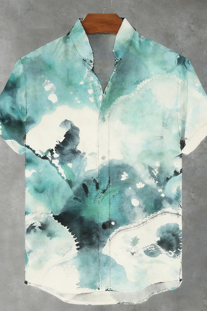 2026 Men's New Natural Tiger Phoenix Pattern 3D Printed Linen Casual Shirt Hawaiian Outdoor Activity Short-sleeved Clothing Men
