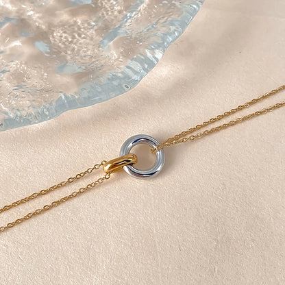 eManco Stainless Steel two-color pendant Necklaces For Women Chokers Trend Fashion Festival Party Gift Jewelry