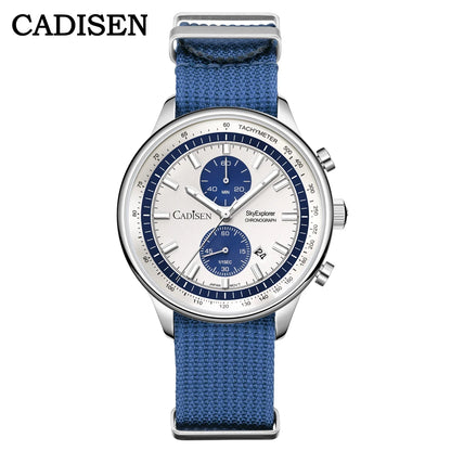 CADISEN New Mens Watches Luxury Quartz Watch For Man Chronograph Japan MIYOTA 0S11 Men Gift Luminous Waterproof Canvas Wristwatc
