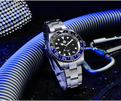San Martin Luxury GMT Hangzhou 6460 Men Automatic Mechanical Watch Business Sports Waterproof 200m Sapphire Full Luminous SN0016