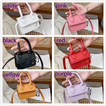 Kids Mini PU Leather Crossbody Bag Fashion Cute Little Girl Small Coin Pouch Purses Handbags Casual Toddler Purse Tote